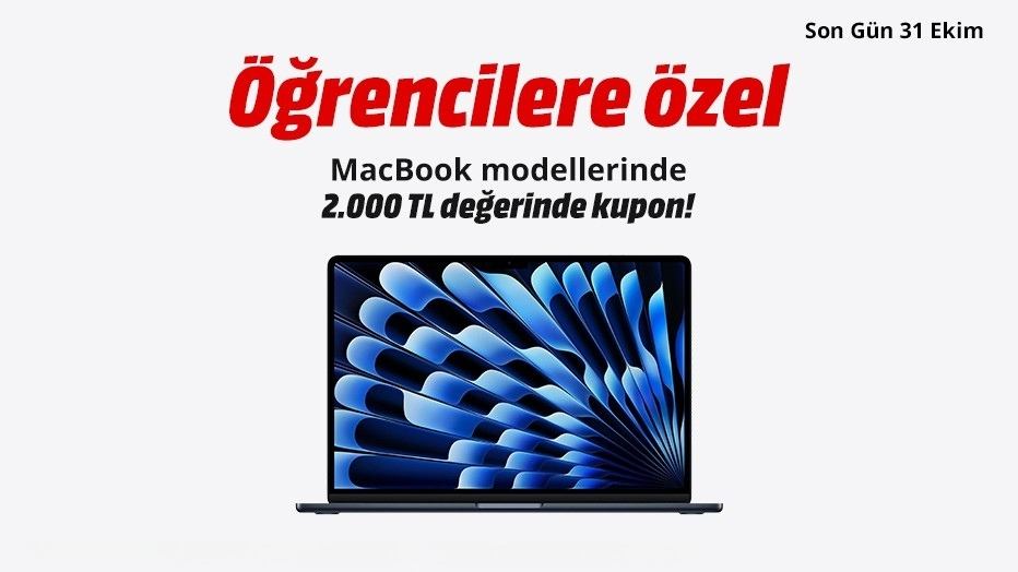 MediaMarkt'tan Öğrencilere Özel MacBook’larda 2.000 TL Hediye Kupon!