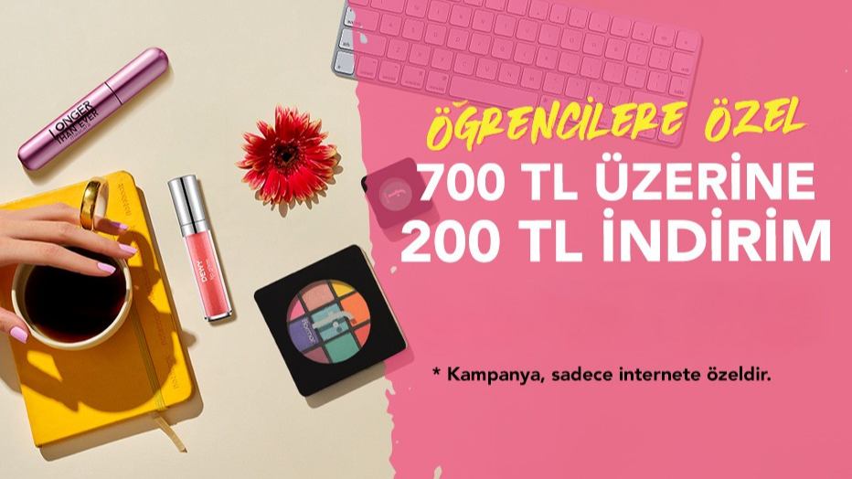 Flormar'dan Öğrencilere Özel Tüm İndirimlere EK 700 TL üzeri 200 TL İndirim - Flormar öğrenci indirimi kampanya görseli