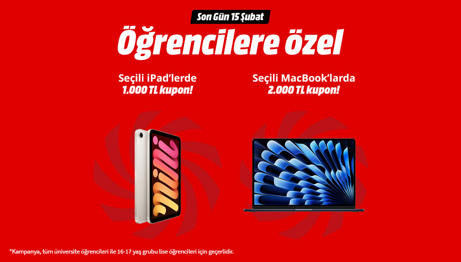 MediaMarkt'tan Öğrencilere Özel MacBook ve iPad'lerde Geçerli Kupon Desteği! - MediaMarkt öğrenci indirimi kampanya görseli