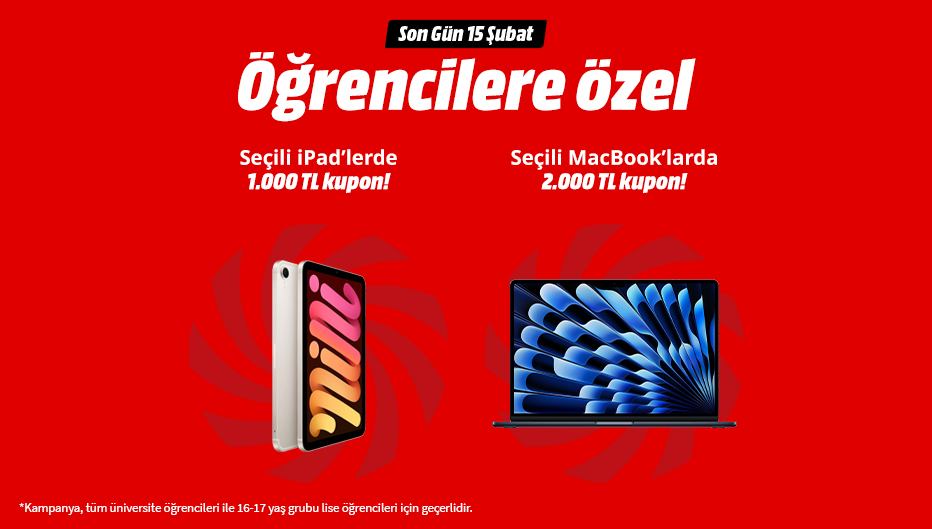 MediaMarkt'tan Öğrencilere Özel MacBook ve iPad'lerde Geçerli Kupon Desteği!