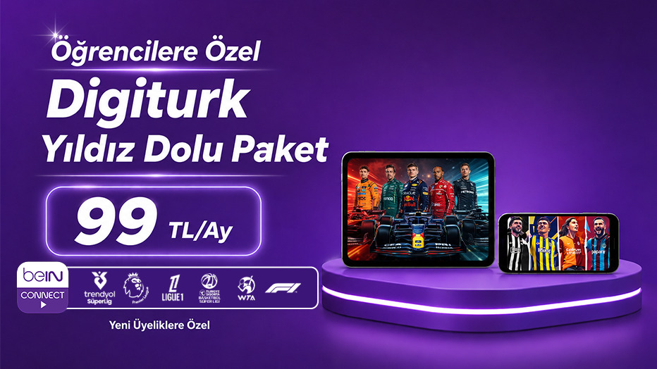 Digiturk Yıldız  Dolu Paket Öğrencilere Sadece 99 TL/Ay!
