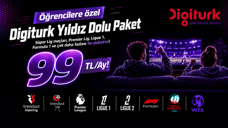Digiturk Yıldız  Dolu Paket Öğrencilere Sadece 99 TL/Ay!