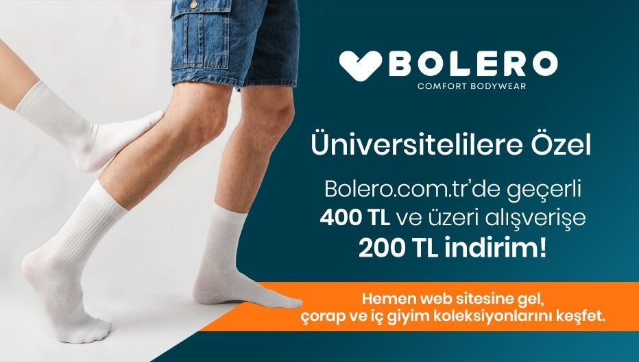 Bolero'dan Çorap ve İç Giyimde Öğrencilere 200 TL Hediye Çeki