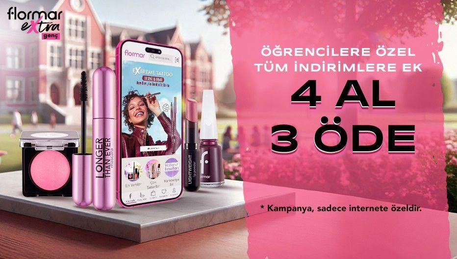 Flormar'dan Öğrencilere Tüm İndirimlere Ek 4 Al 3 Öde ve Kargo Bedava Fırsatı