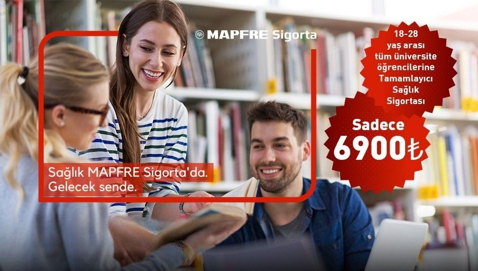 MAPFRE Sigorta’dan Öğrencilere Özel Tamamlayıcı Sağlık Sigortası 6.900 TL! - MAPFRE öğrenci indirimi kampanya görseli
