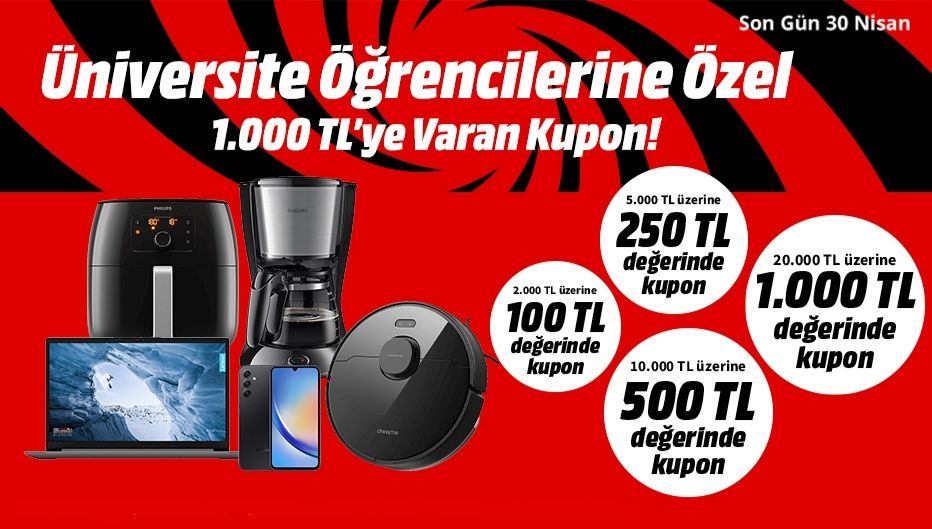 MediaMarkt'tan Öğrencilere Özel 1.000 TL’ye Varan Hediye Kupon!