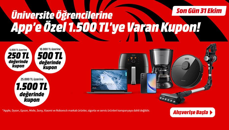 MediaMarkt'tan Öğrencilere Özel 1.500 TL’ye Varan Hediye Kupon!