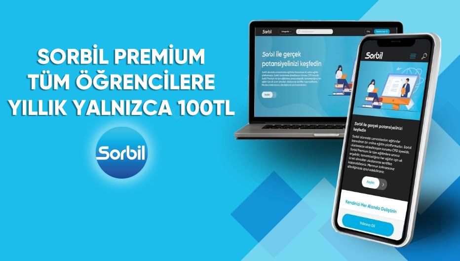 Sorbil'de Tüm Öğrencilere 100'den Fazla Eğitime Sınırsız Erişim Yıllık 100 TL!