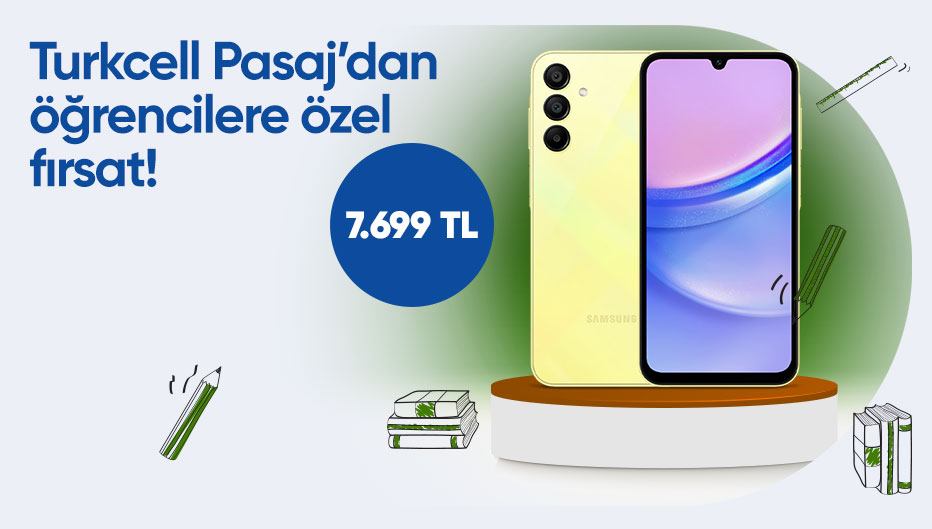 Turkcell Pasaj’dan Öğrencilere Özel Fırsat! Samsung Galaxy A15 Cep Telefonu 7.699 TL!